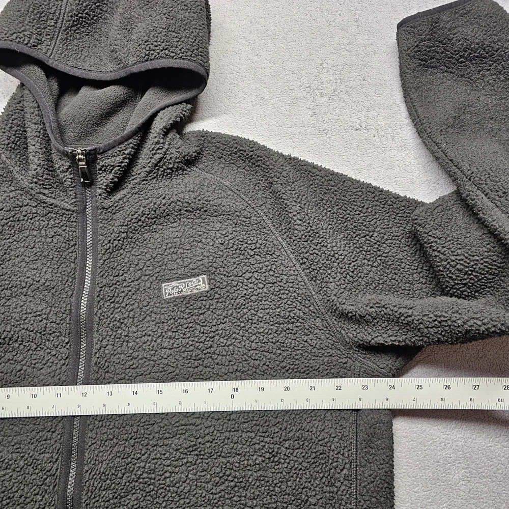 Polo Ralph Lauren Performance Jacket Mens XL Charcoal Gray Sherpa Fleece Zip-Up